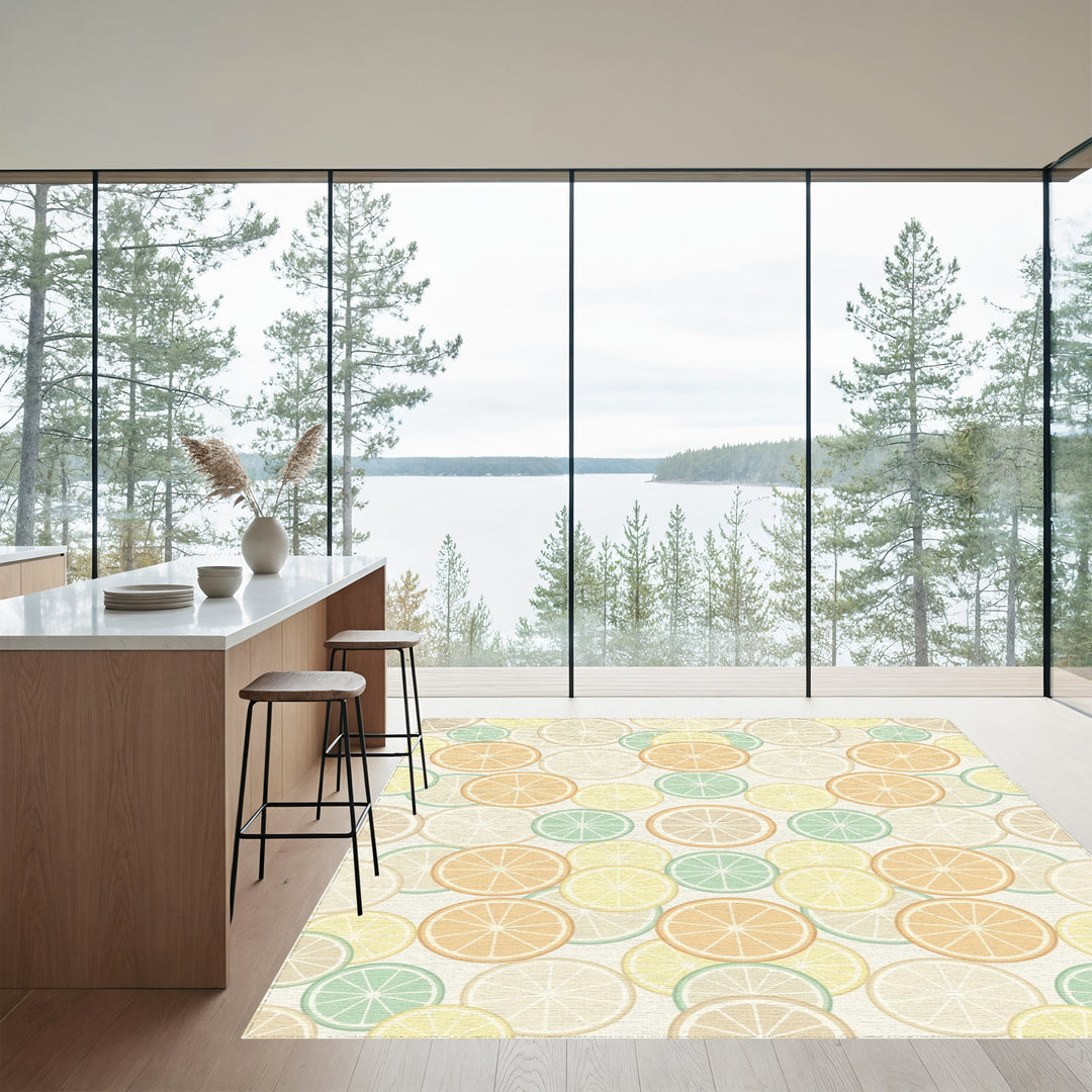 Citrus Slices In Pastel Hues Rug