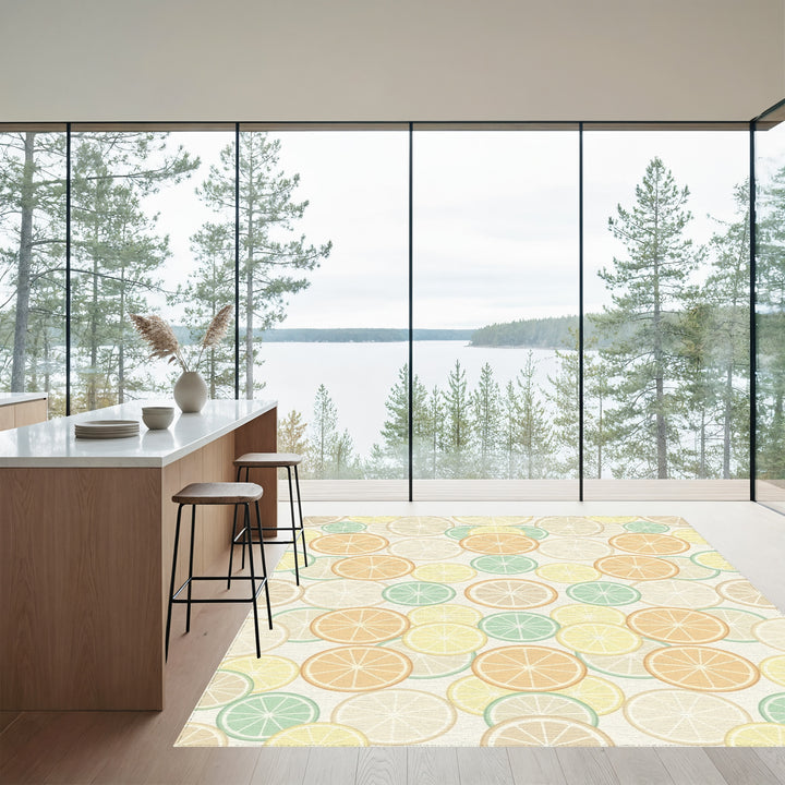 Citrus Slices In Pastel Hues Rug