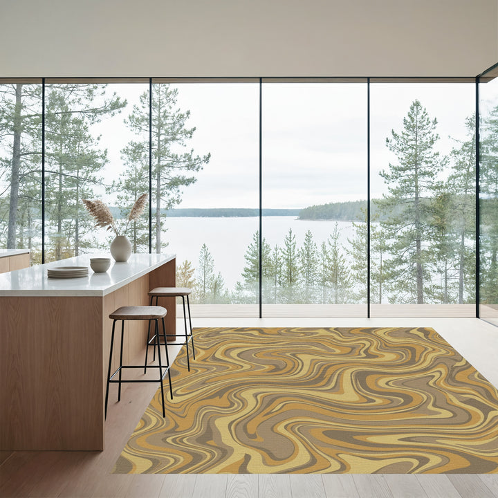 Earthy Tones Marbled Swirl Rug