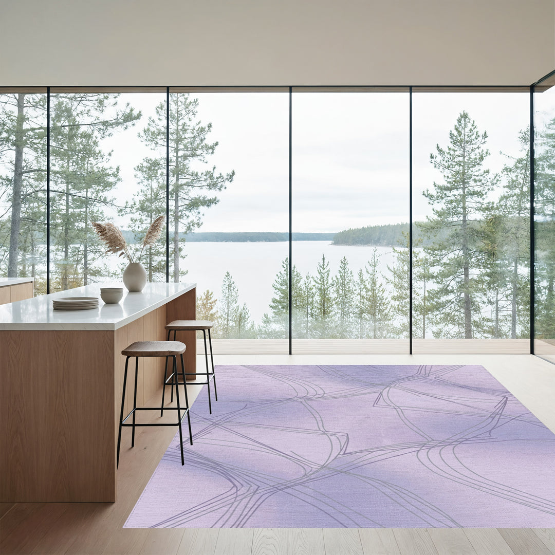 Lavender Gradient Abstract Linear Rug