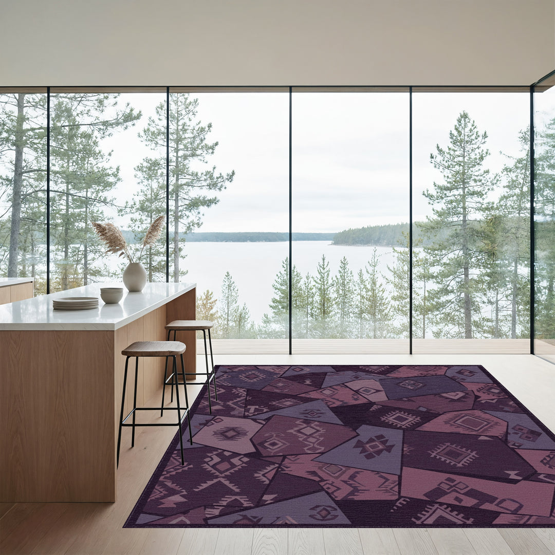 Plum Fragment Geometric Tribal Rug