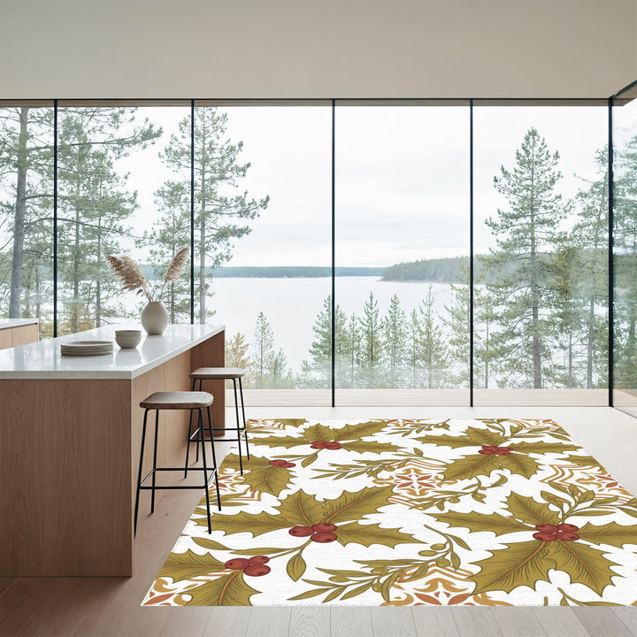 Olive Holly with Terracotta Tile Accent Rug