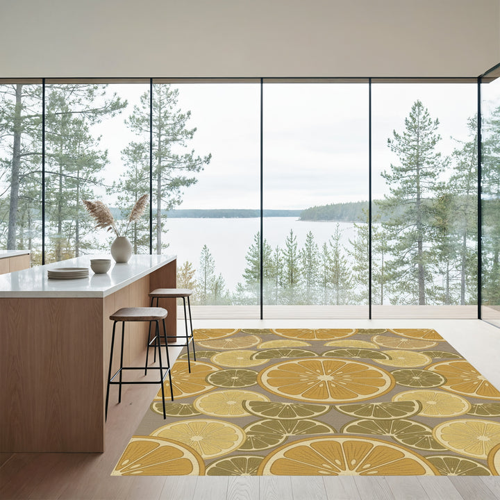 Citrus Slice Retro Groovy Rug