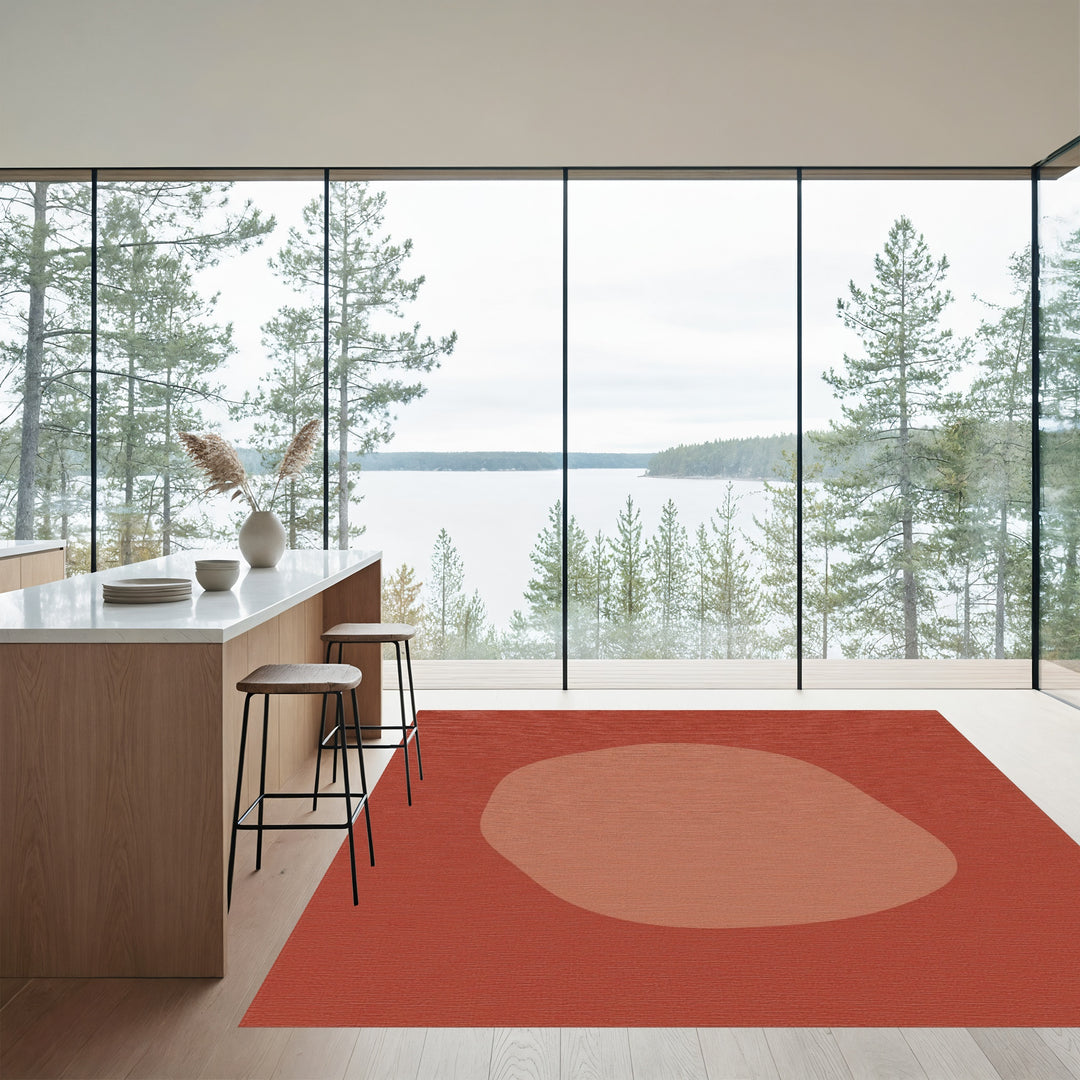 Terracotta Organic Blob Abstract Rug