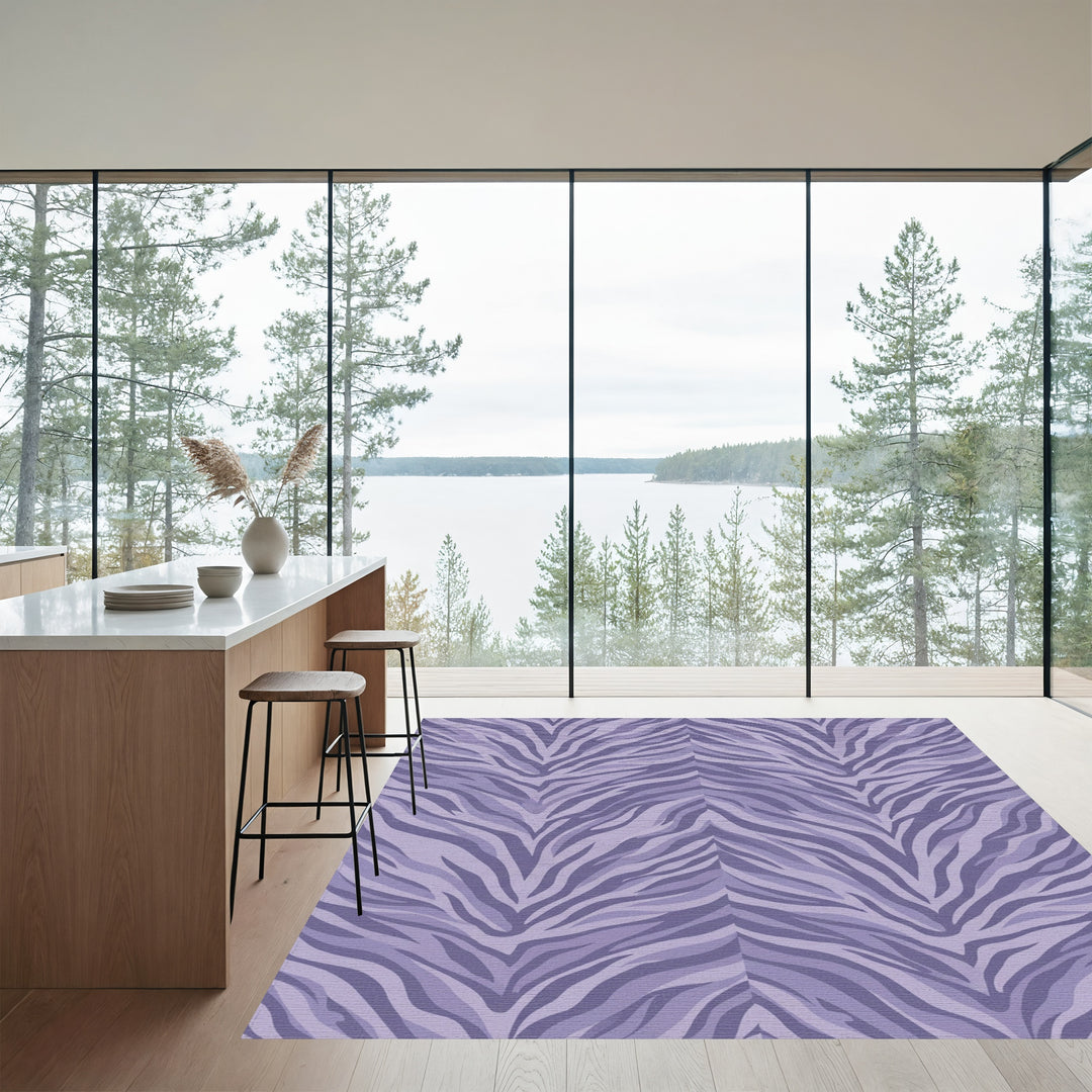 Lavender Zebra Stripe Serpentine Rug
