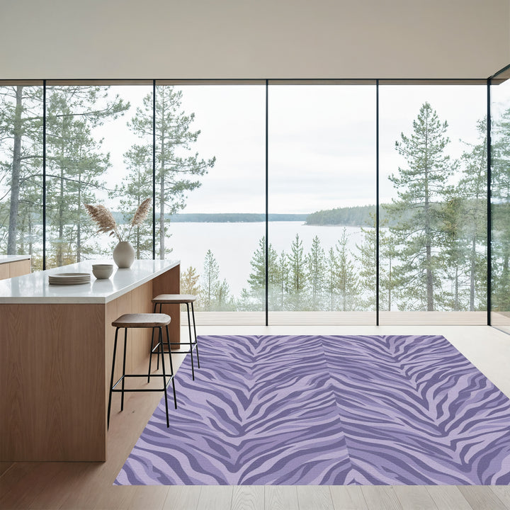 Lavender Zebra Stripe Serpentine Rug