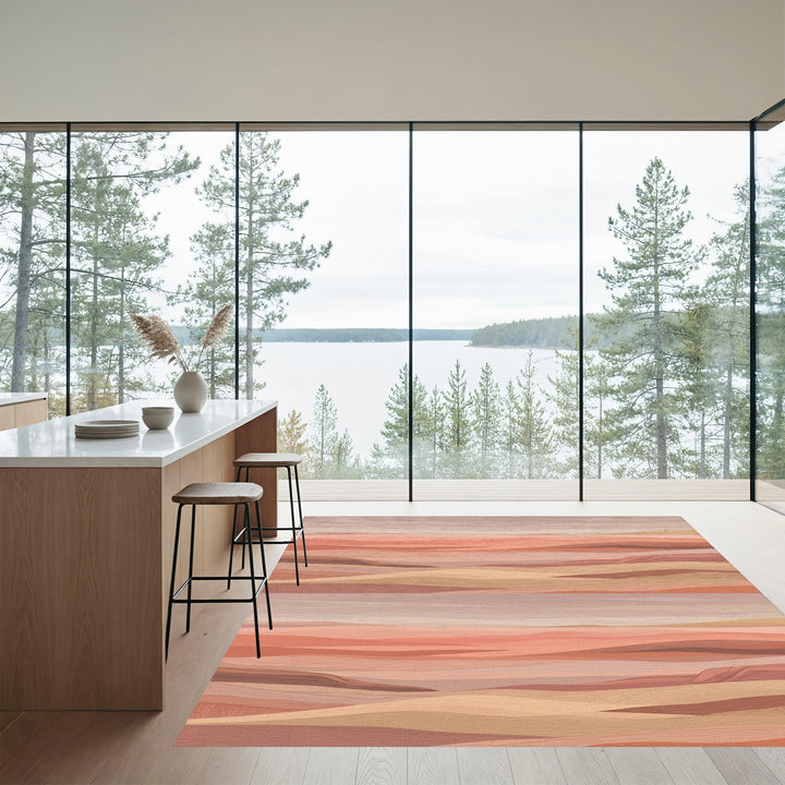 Earthy Toned Layered Landscape Rug