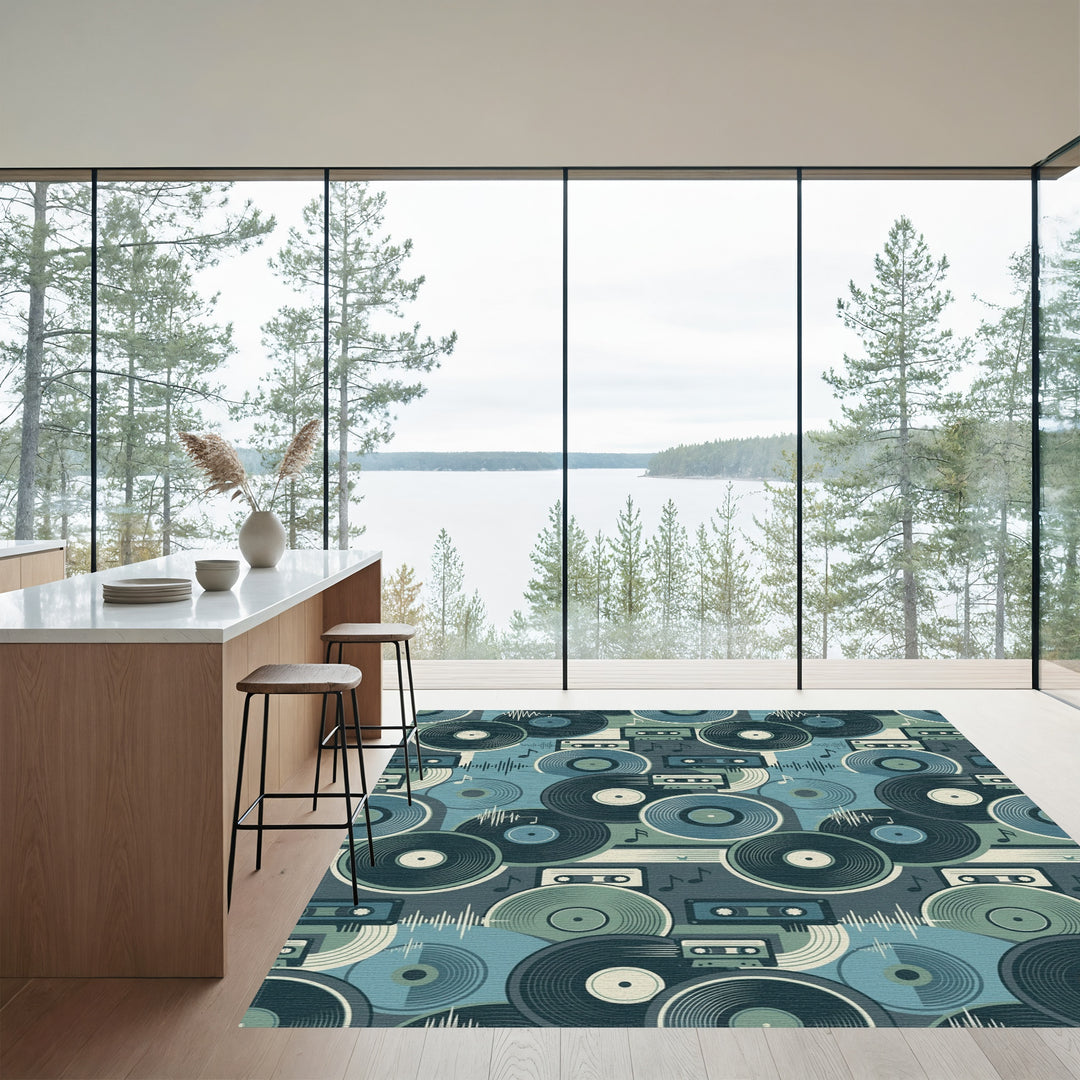 Retro Vinyl Cassette Musical Rhythm Rug