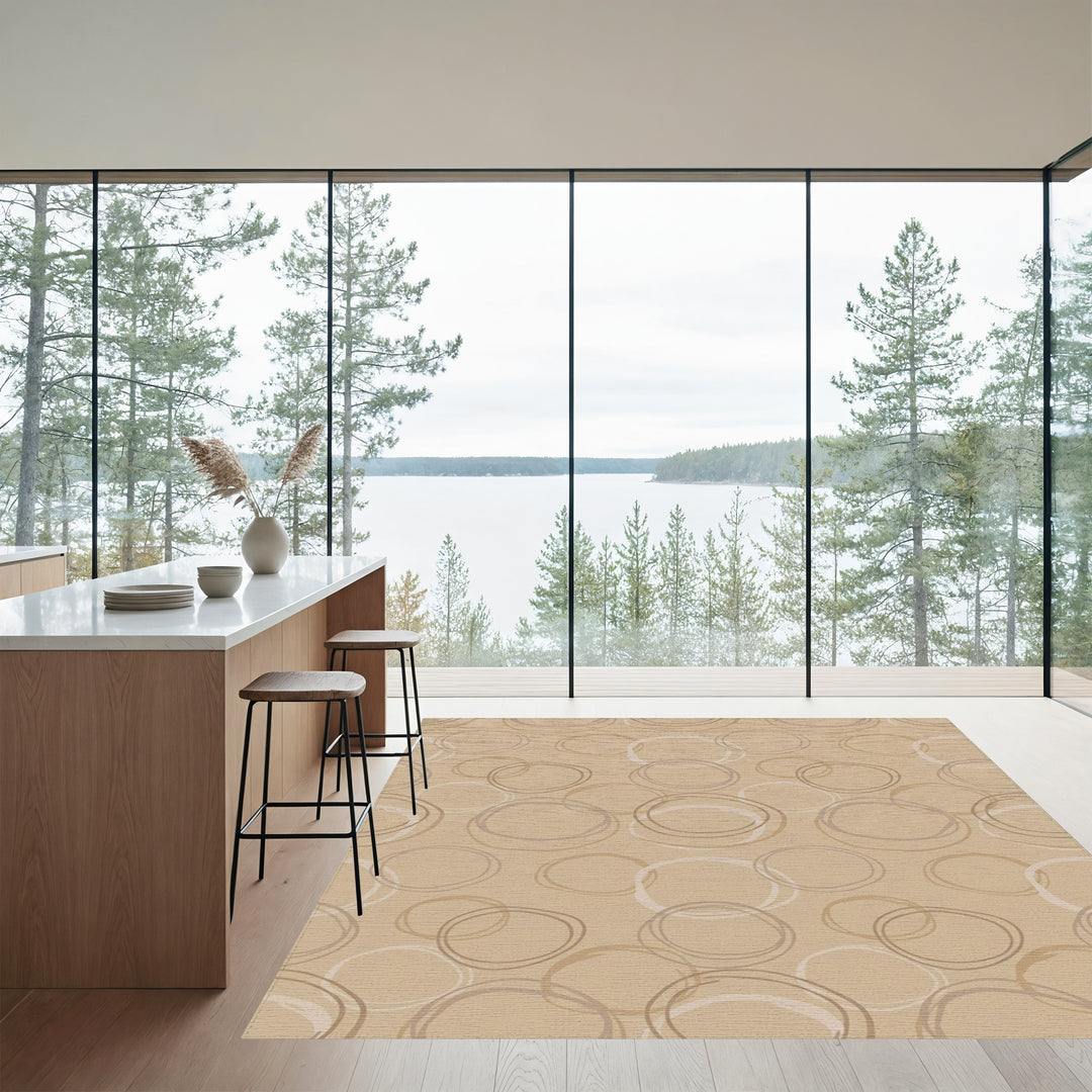 Earthy Neutrals Scattered Circle Rug