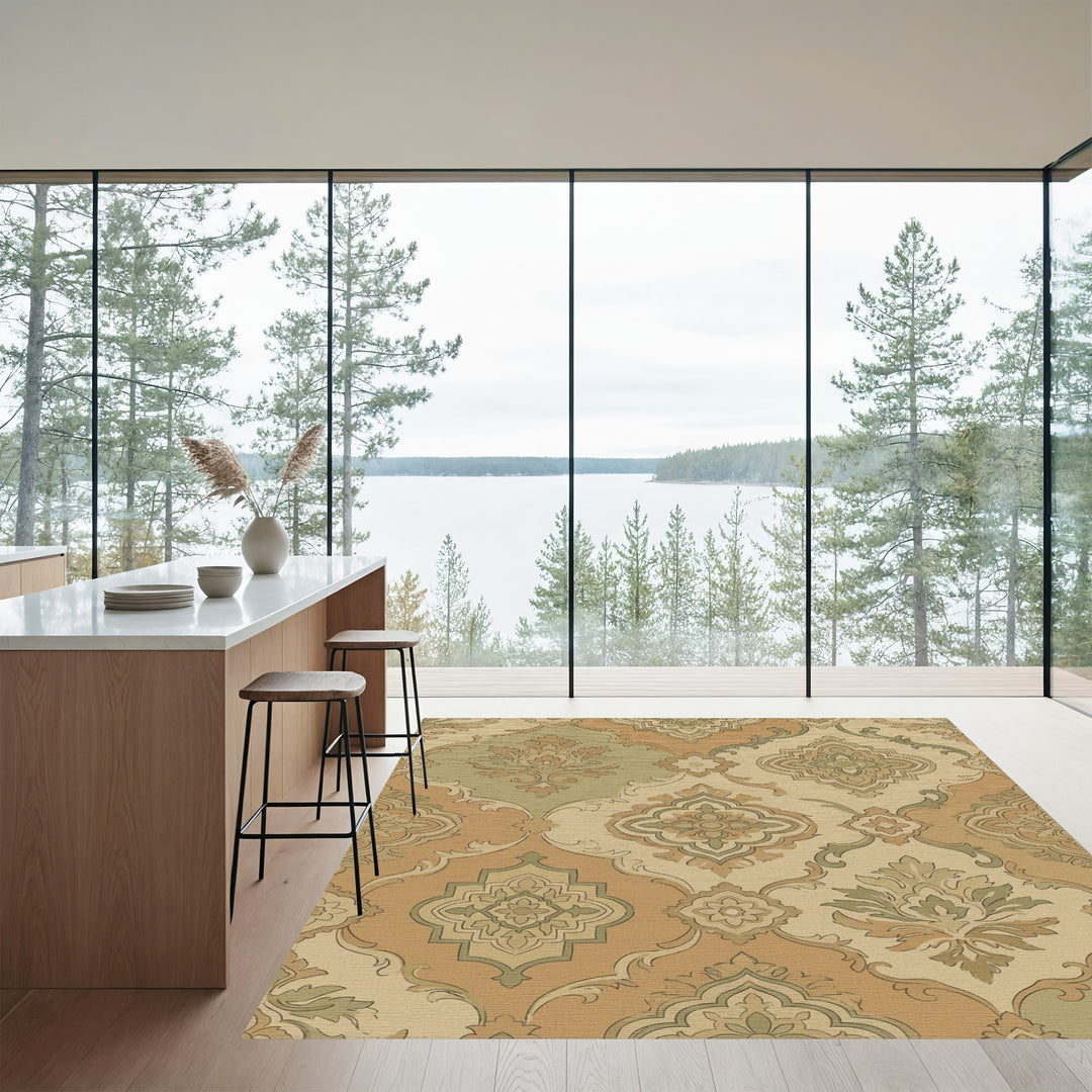 Earth Tones Floral Arabesque Rug