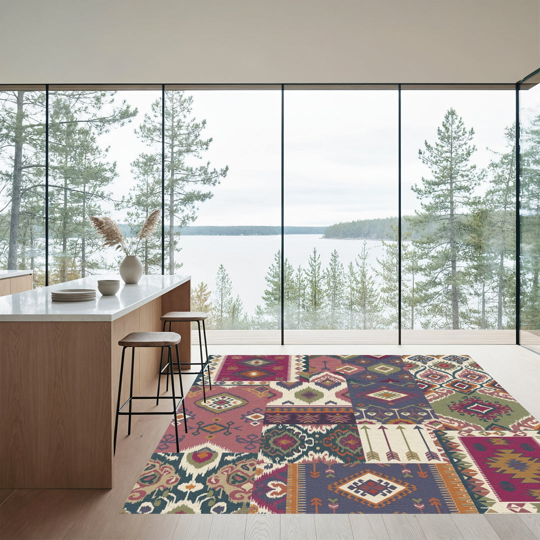 Patchwork Tribal Medallion Arrows Rug