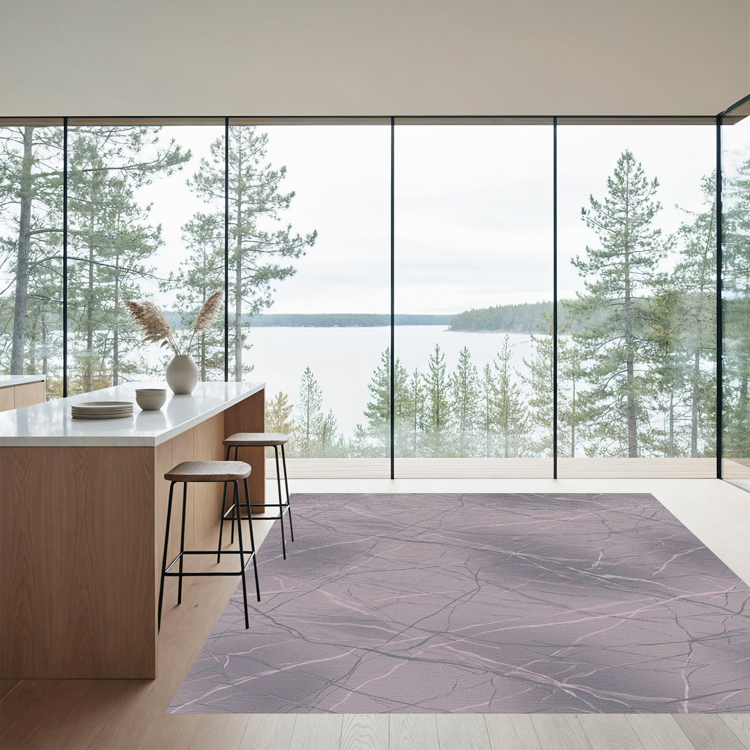 Soft Plum Crushed Vein Rug