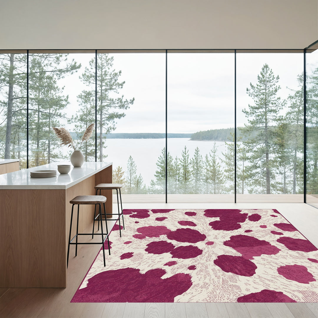 Berry Cowhide Spots Rug