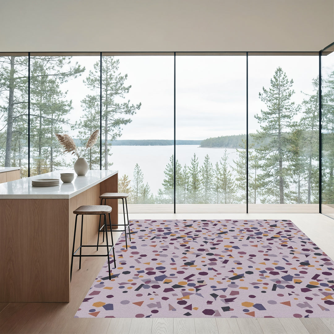 Muted Geometric Shapes Confetti Rug