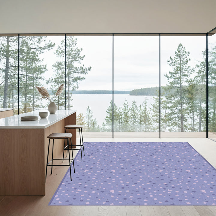 Lavender Confetti Geometric Sprinkle Rug
