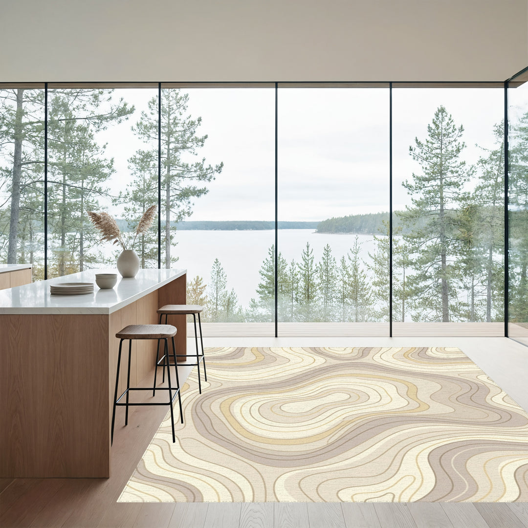 Neutral Contour Topographic Wave Rug