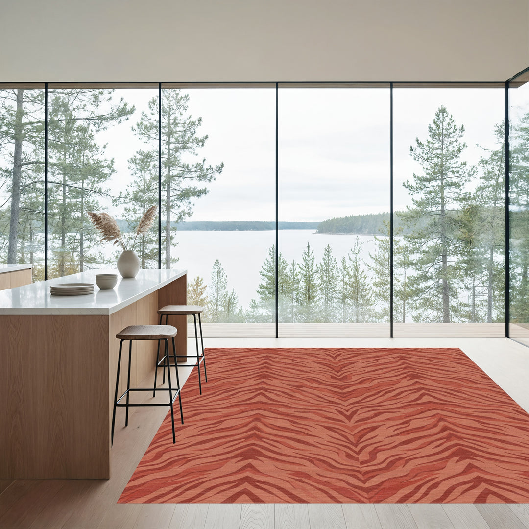 Terracotta Tiger Stripe Rug