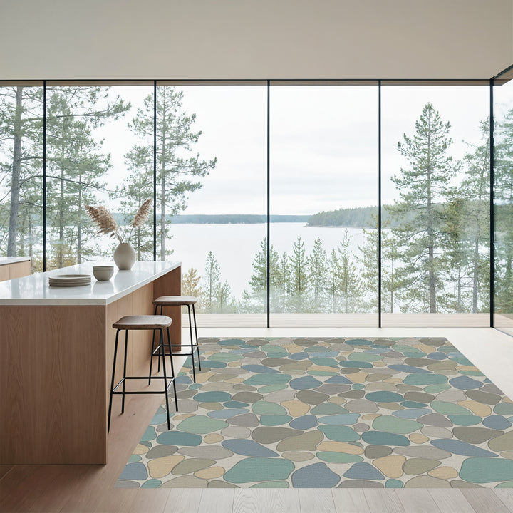 Coastal Pebble Patchwork Arrangement Rug