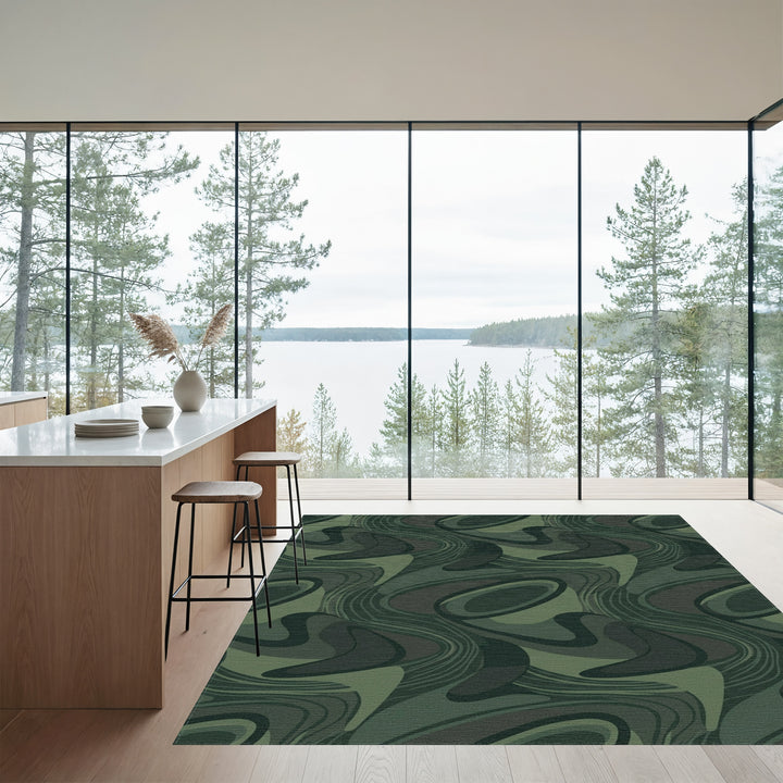 Camouflage Fluid Shapes Rug