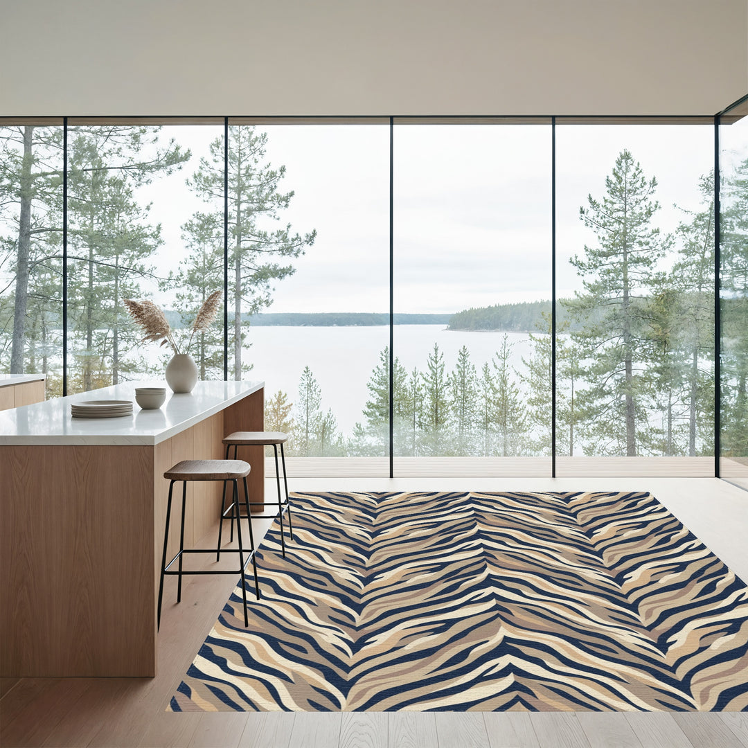 Classic Zebra Stripe Waves Rug