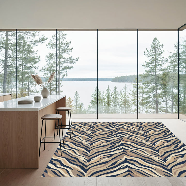 Classic Zebra Stripe Waves Rug