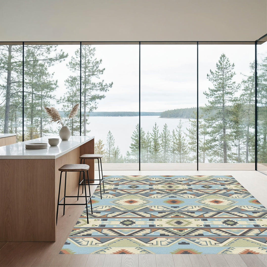 Southwestern Geometric Diamond Stripe Rug