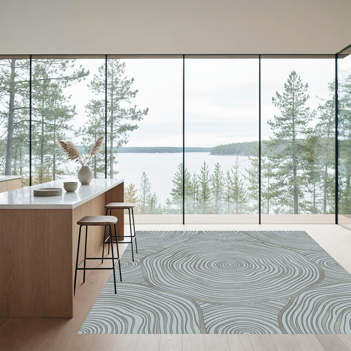Concentric Circles And Curves Rug