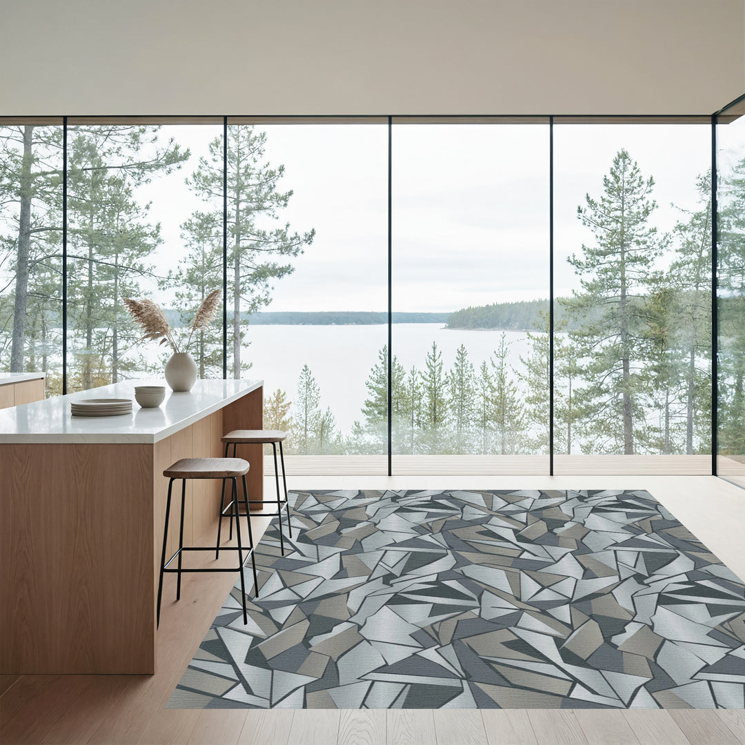 Cracked Ice Geo Abstract Rug