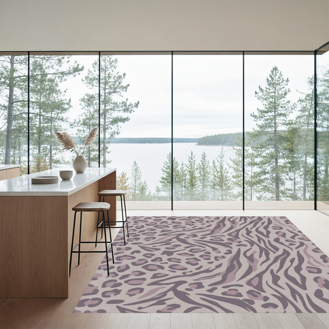 Tawny Leopard Stripe Combination Rug