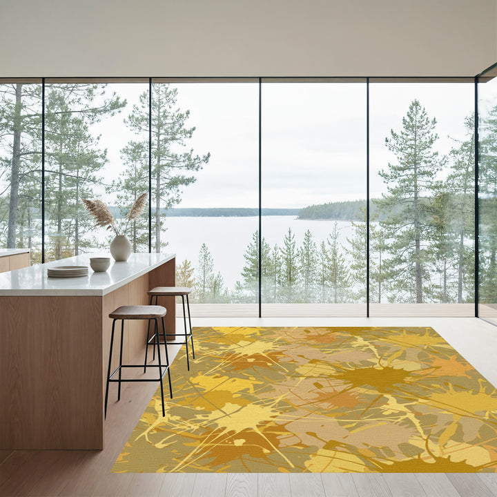 Earthy Tone Splatter Splash Texture Rug