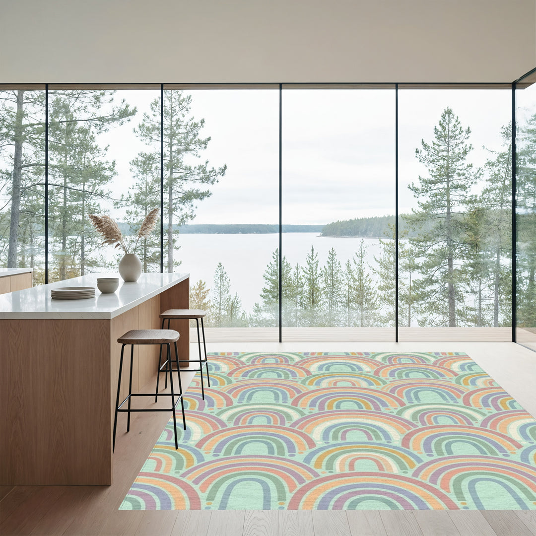 Pastel Rainbow Arch Scale Rug