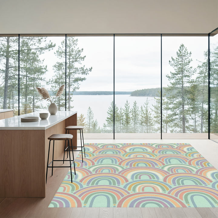 Pastel Rainbow Arch Scale Rug