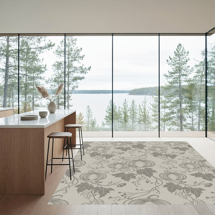 Autumn Pumpkin Vine Silhouette Rug
