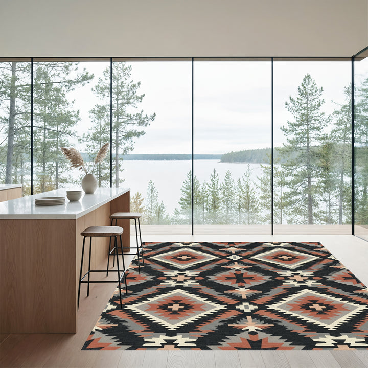 Geometric Southwest Earth Tone Diamond Rug