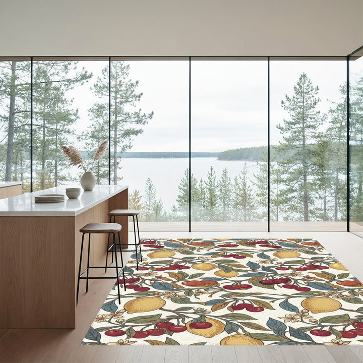 Vibrant Lemon Cherry Branch Collection Rug