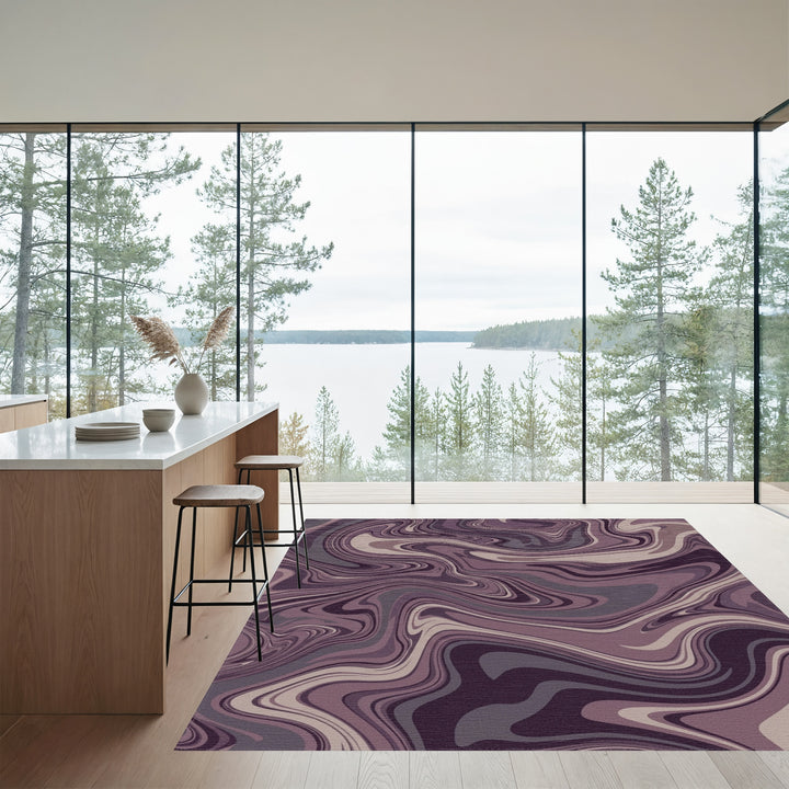Amethyst Swirl Marble Abstract Rug