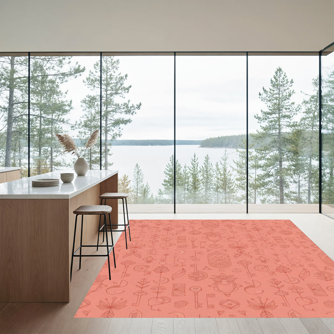 Coral Keys Botanical Celestial Arrangement Rug