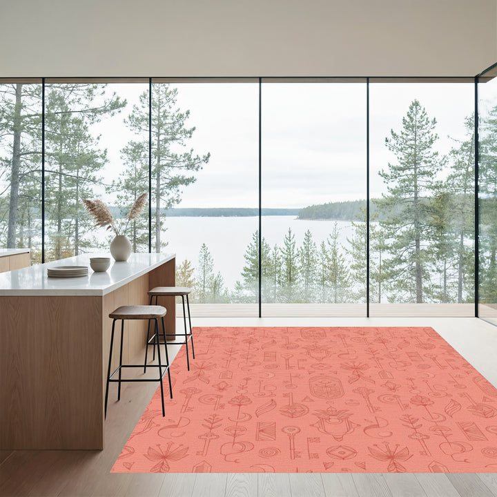 Coral Keys Botanical Celestial Arrangement Rug
