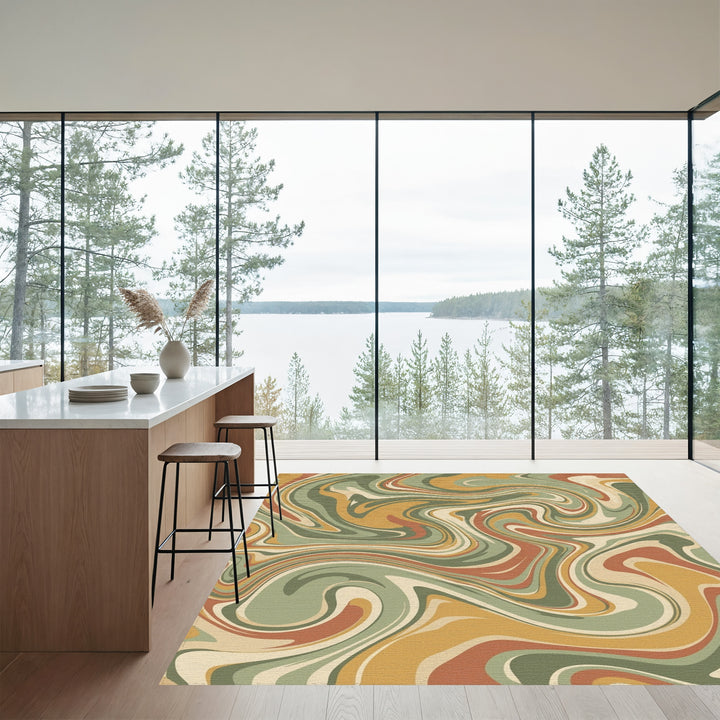 Earthy Swirl Marble Fluidity Rug