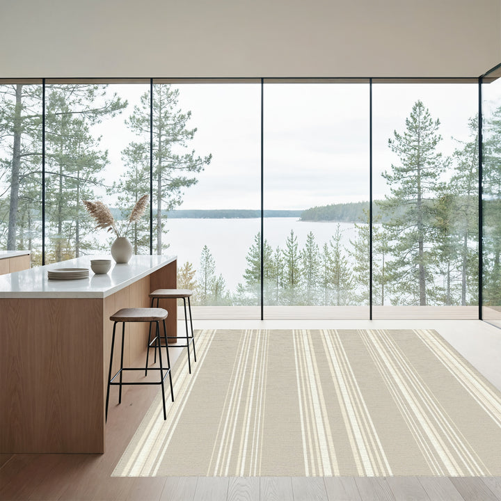 Earthy Tone Vertical Stripe Rug