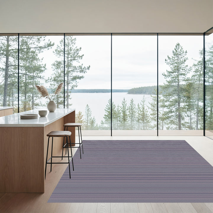 Muted Lavender Contemporary Stripe Rug