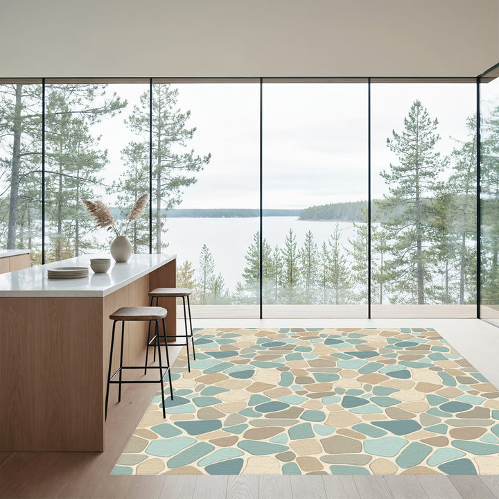 Natural Pebble Mosaic Stone Rug