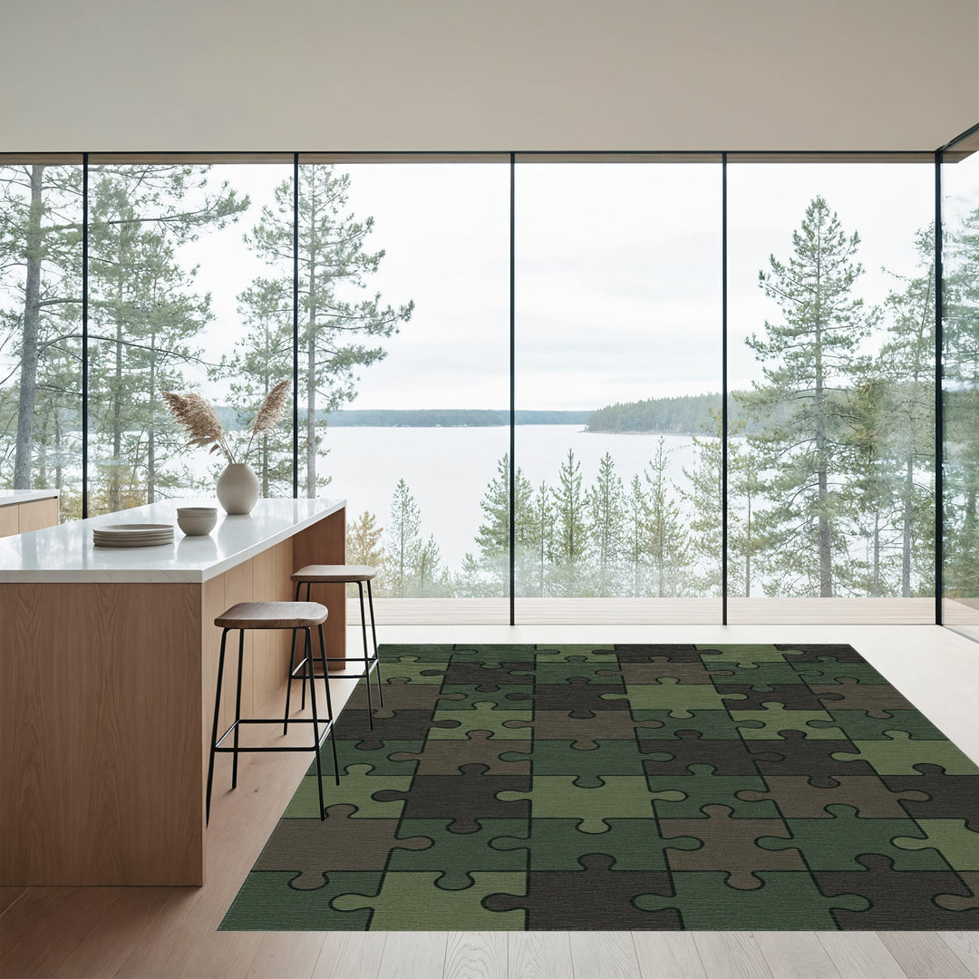 Camouflage Jigsaw Puzzle Art Rug