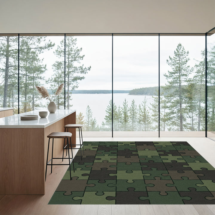Camouflage Jigsaw Puzzle Art Rug