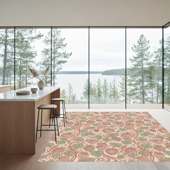 Vintage Strawberry Vine Floral Rug