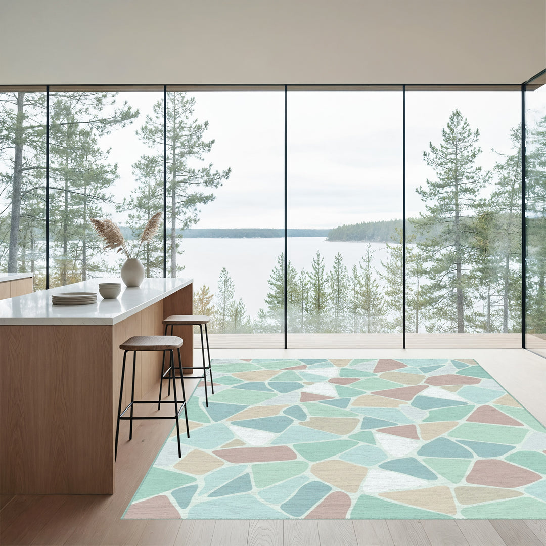 Pastel Geometric Terrazzo Inspired Rug