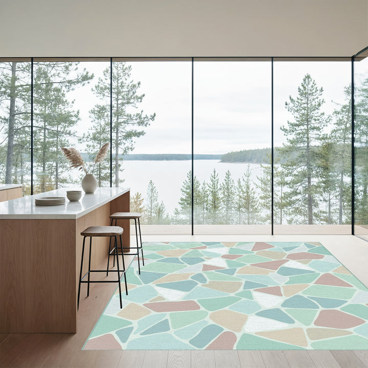 Pastel Geometric Terrazzo Inspired Rug