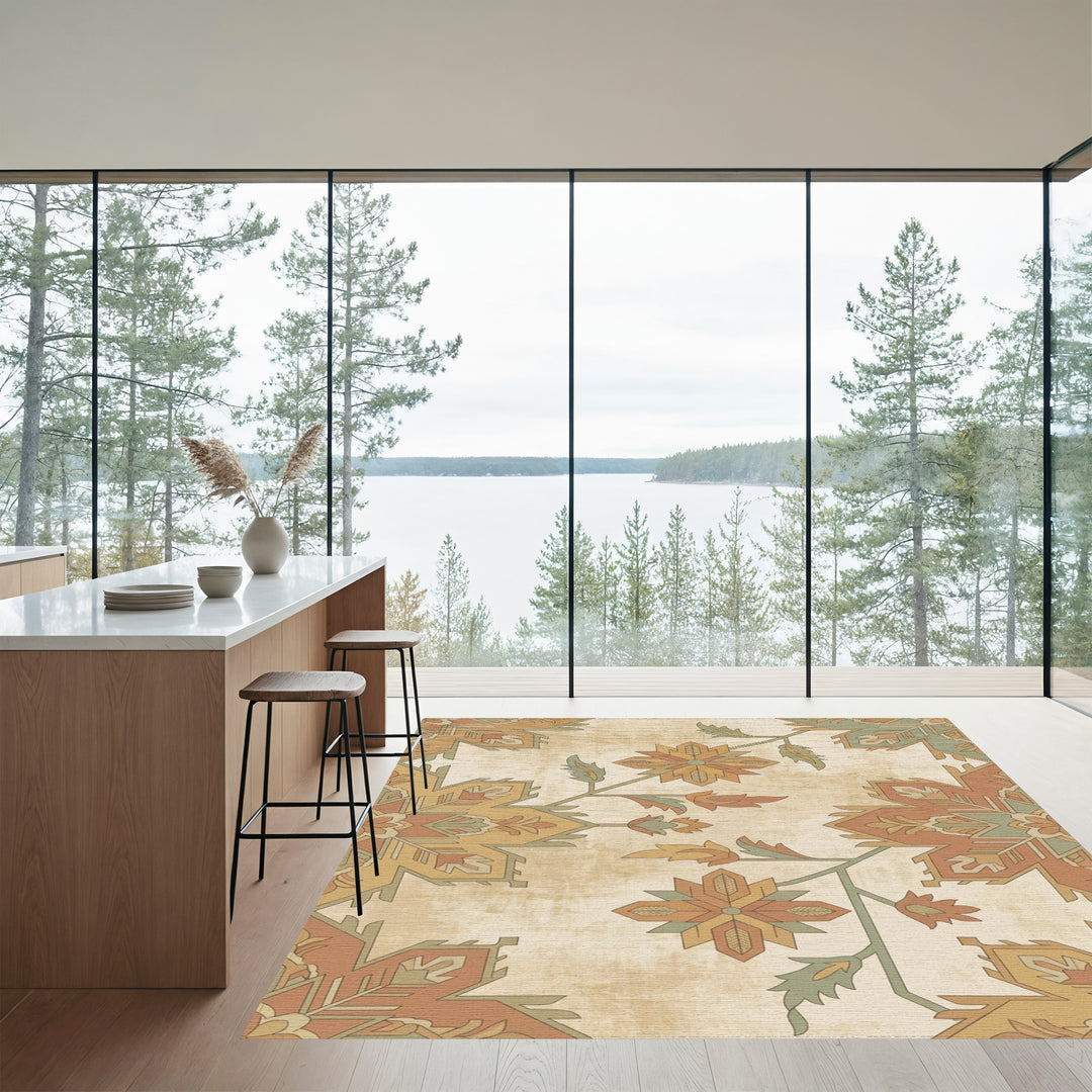 Heritage Floral Medallion Earth Tones Rug