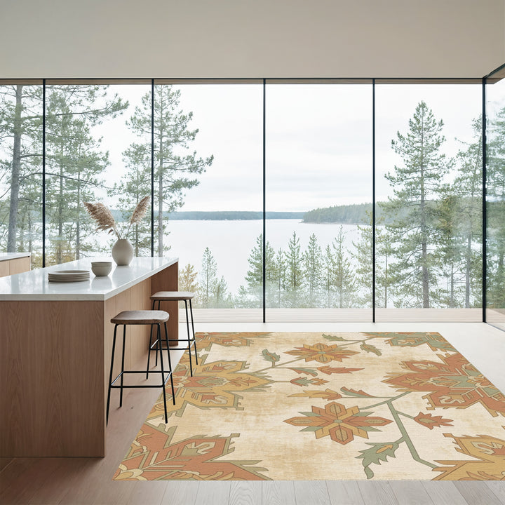 Heritage Floral Medallion Earth Tones Rug