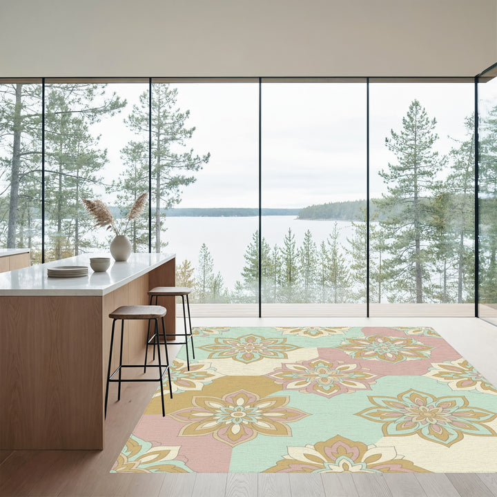 Pastel Mandala Patchwork Garden Rug
